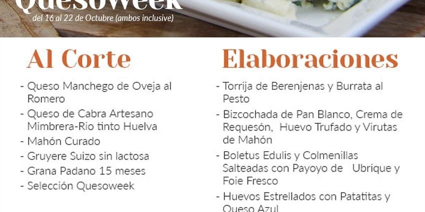 QuesoWeek 2017. Semana del Queso en Restaurante Becerrita, Sevilla