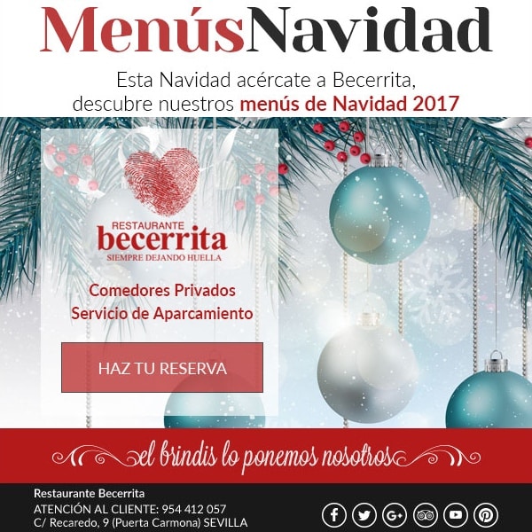 Menús de Navidad 2017 en Restaurante Becerrita, Sevilla