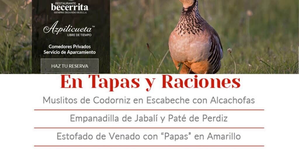 Semana de la Caza en Restaurante Becerrita, Sevilla