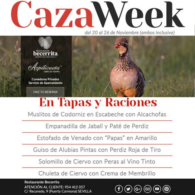 Semana de la Caza en Restaurante Becerrita, Sevilla